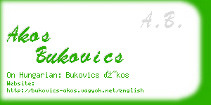akos bukovics business card